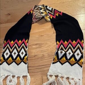Old Navy Multicolor Knit Scarf with Fringe